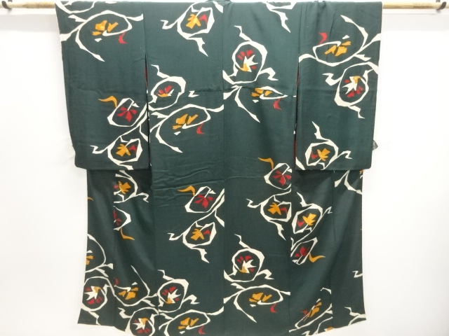 JAPANESE KIMONO / ANTIQUE KIMONO / TAISHO ROMAN STYLE / KINSHA / ABSTRACT FLORAL ARABESQUE